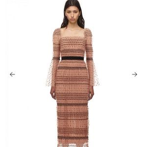 Self-Portrait Shirred Polka Dress